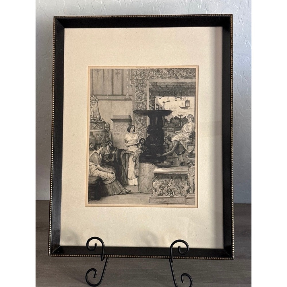 Antique Engraving The Sculpture Gallery 1894 by A Blanchard After J Alma Tadema